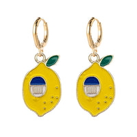 Womens Alloy Fruit Earrings Lemon AvocadoStrawberry