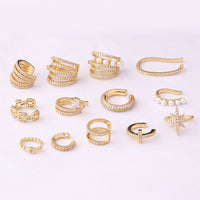 Micro Inlaid Zircon Imitation Pearl Large Size Ear Clip Without Pierced Ears Piercing Earrings European And American Fashion And Trendy Accessories
