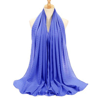 Natural Wrinkle Monochrome Chiffon Scarf Breathable Pleated Women's Toe Cap Scarf