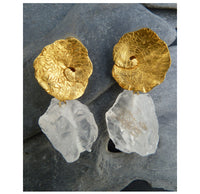 Creative Water Drop Lotus Leaf Earrings