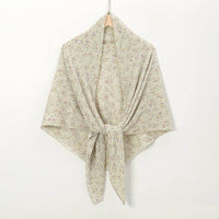 Pearl Chiffon Printed Square Scarf Pleated Scarf