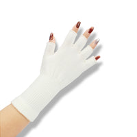 Solid-color Fashionable Acrylic Long-sleeve Ribbed Half-finger Thermal Gloves