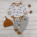 Striped printed feather children's wear