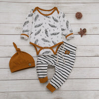 Striped printed feather children's wear