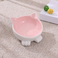 Ceramic Cat Bowl Anti Overturn Slanted Mouth