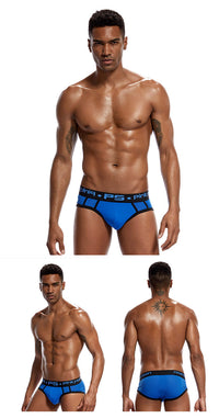 Men's Low Waist Sexy Solid Color Breathable Briefs