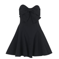 European And American-style Chic Sexy Slim-fit Bow-embellished Tube Top Short Dress