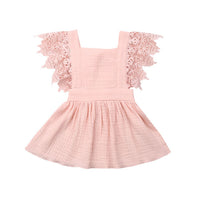 Summer Girls' Lace Solid Color Strap Suspender Skirt