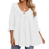 Womens Casual Crew-neck Layered Shirt
