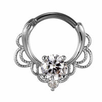 Stainless Steel Opal Nose Ring