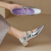 Real Soft Leather Rubber Women's Mary Jane Shoes