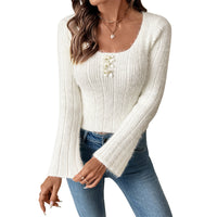 Women's Knitted Slim-fit Long-sleeved Pullover
