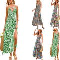 Flowing Split Bohemian Style Beach Vacation Dress