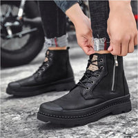 All-Match Comfortable Rubber Sole Side Zipper Large Size Martin Boots
