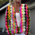Fashion Printed Cardigan Knit Jacket For Women