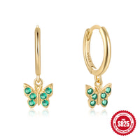 Dopamine S925 Sterling Silver Butterfly Jeweled Earrings