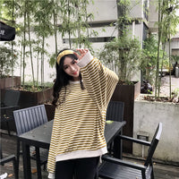 New Striped Loose Oversized Long Sleeves Handsome