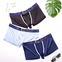 Ice Silk Comfort Breathable Solid Color Elephant Nose Boys Mid-waist Underwear