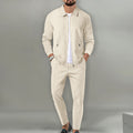Coat Men's Autumn Zipper Pocket Lapels Slim-fit Cardigan Jacket Suits