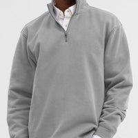 Outdoor Foreign Trade Men's Zipped Stand Collar Sweater Fashion Brand