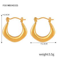 Fashionable Light-luxury U-shaped Oval Ear Clips In Titanium Steel Simple And Versatile