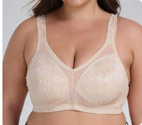 Embroidered Full-Cup Plus-Size Ultra-Thin Wireless Bra For Women