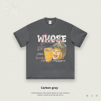 305g Heavy Washed Distressed Cartoon Printed Children's Short Sleeve