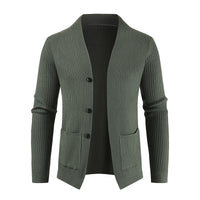 Men's Cardigan Jacket Long Sleeved Single Breasted Casual Sweater