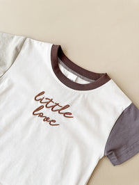 Girls' Stitching Casual Short-sleeved Two-piece Suit