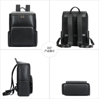 Mens Leather Commuter Casual Laptop Backpack