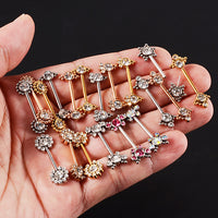Stainless Steel Pin Adhesive Nail Butterfly Colorful Crystals