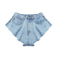 Denim shorts hot pants fake culottes