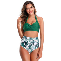 high waist printed swimsuit plus size