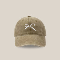 Niche Designer Bowknot Embroidery Denim Peaked Cap For Women
