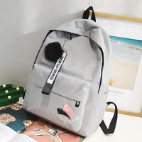 Leaf print canvas backpack
