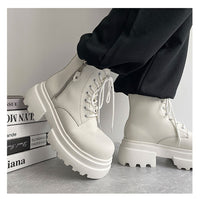 Autumn And Winter Leather Martin Boots High-top Leather Shoes Men's Shoes Fleece-lined