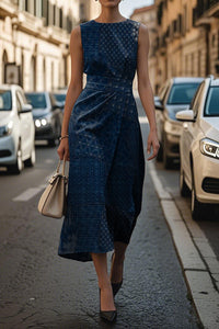 Elegant Sleeveless Floral Dress For Women