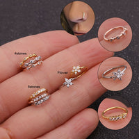 1 Pcs 0.8x8mm Nose Piercing Body Jewelry Part Nose Hoop Nost