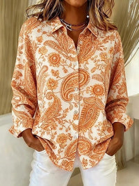 Summer Mysterious Totem Print Long Sleeve Shirt Women's Top