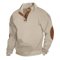 Patchwork Small Squares Men's Long Sleeve Casual Sweatshirt