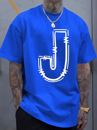 Mens Printed Crew-Neck Short-Sleeve T-Shirt