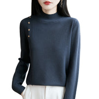 Semi-high Collar Knitted Women's Innerwear Base Sweater