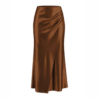 New Puffed Satin Skirt With Elastic Waist