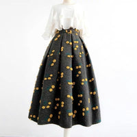 Classic Style Woolen Flab Hiding High Waist Skirt