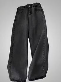 Design Sense American Retro Worn Looking Washed-out Jeans Fashion Brand Youth Wide Leg