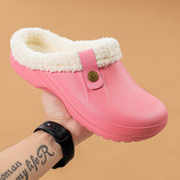 Mens Fleece-Lined Cotton Slippers For Home
