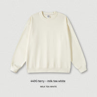 Men's Fashion Loose Solid Color Terry Round Neck Sweater