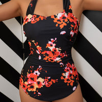 Ladies Conservative Floral Swimsuit