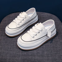 Simple And Versatile Casual Thick Soled Canvas Shoes For Women