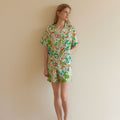 Bamboo-cotton Yarn Printed Pajama Set Loungewear